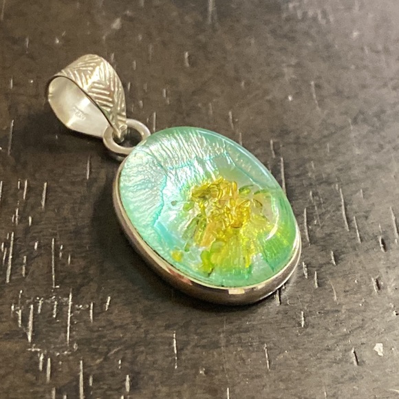 Dichoric Glass Sterling Silver Pendant - Picture 3 of 4